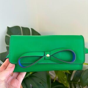 NWT Kate Spade New York Green Bow Leather Everyday Belt Bag Fanny Pack Size L/XL